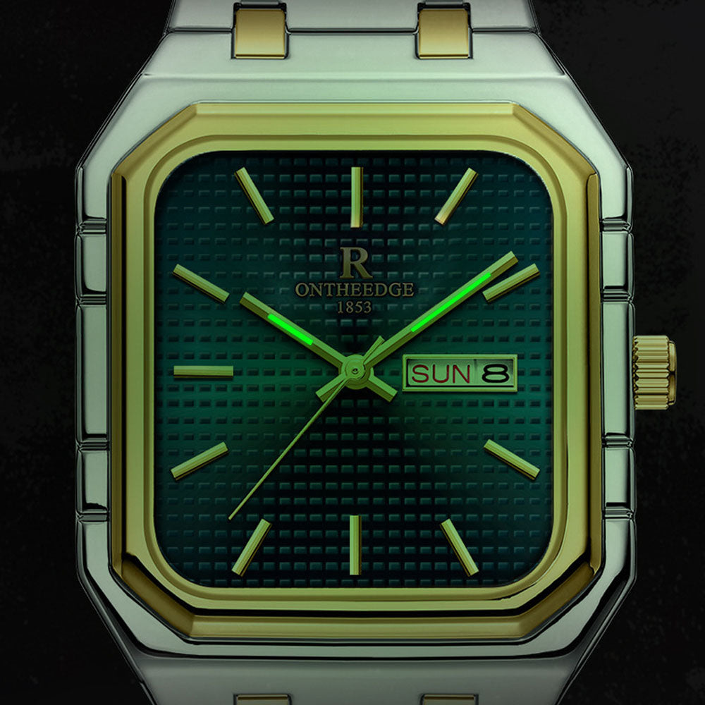 Square Business Quartz Watch - Waterproof Steel Band Luminous