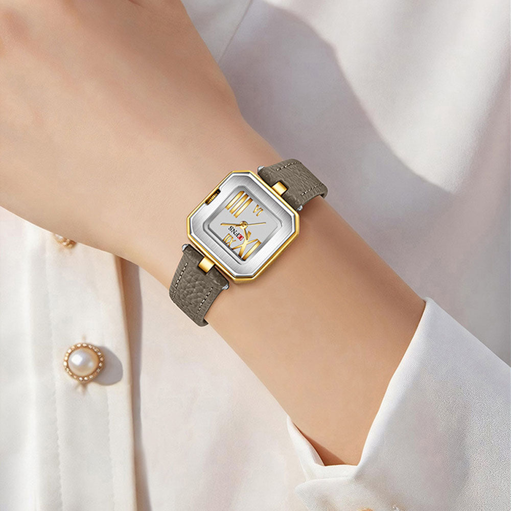 Women's Leather Strap Roman Vintage Waterproof Quartz Watch
