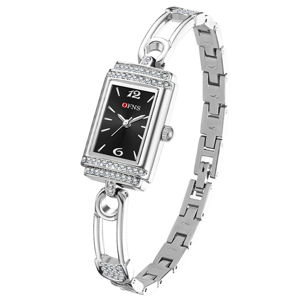 Luxury Diamond Square Watch - Waterproof Bracelet Timepiece
