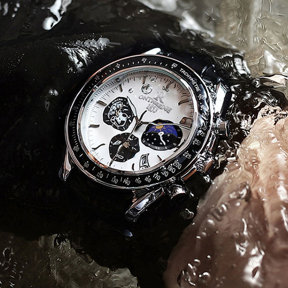 Men's Quartz Watch with Leather Strap
