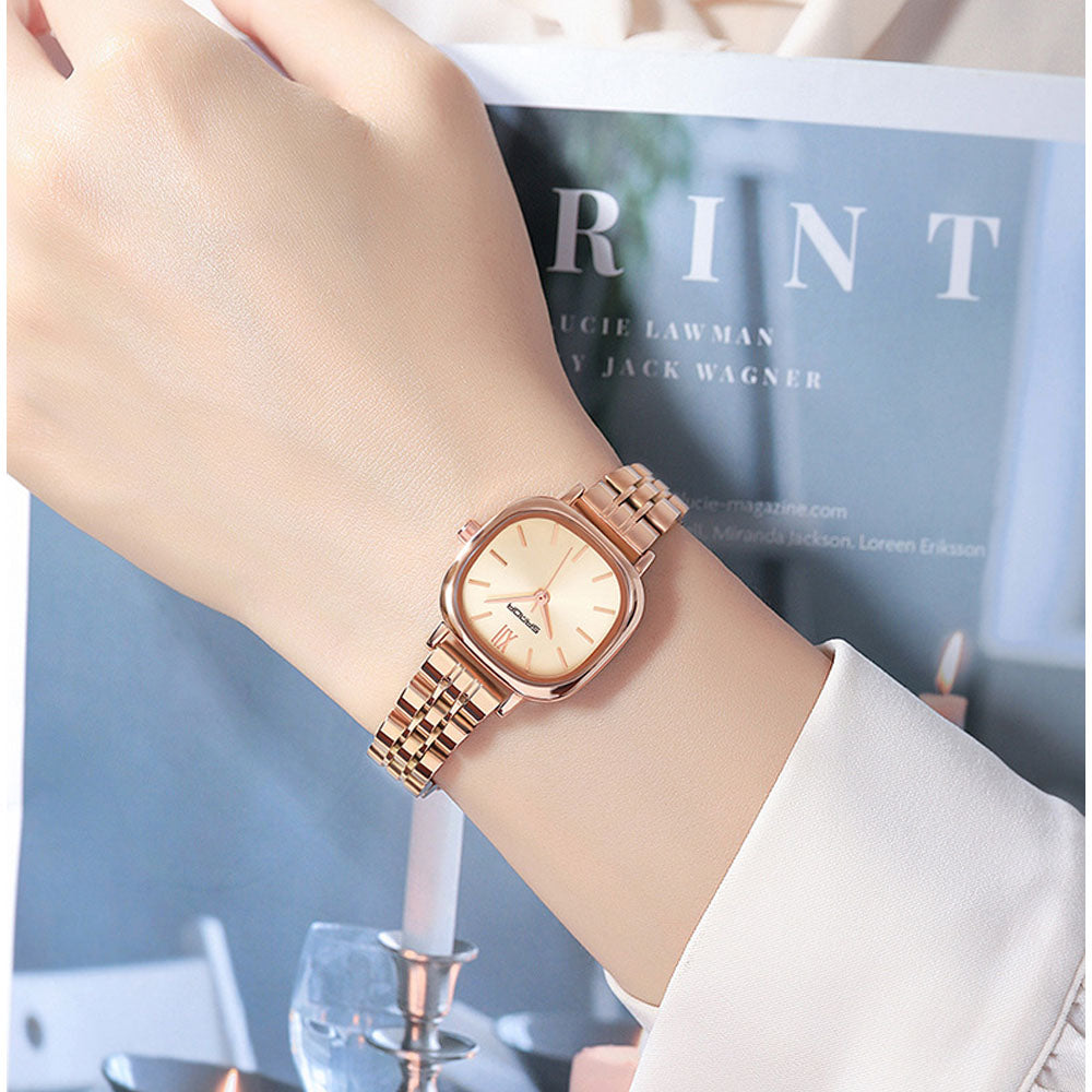 Luxury Square Quartz Women's Watch - Waterproof Vintage Design