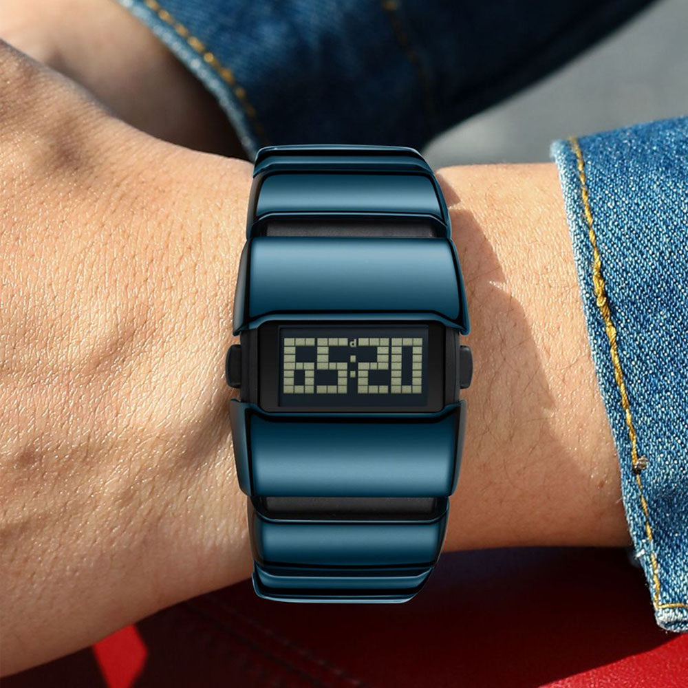 Premium Steel Band Timepiece - Men's Digital Watch