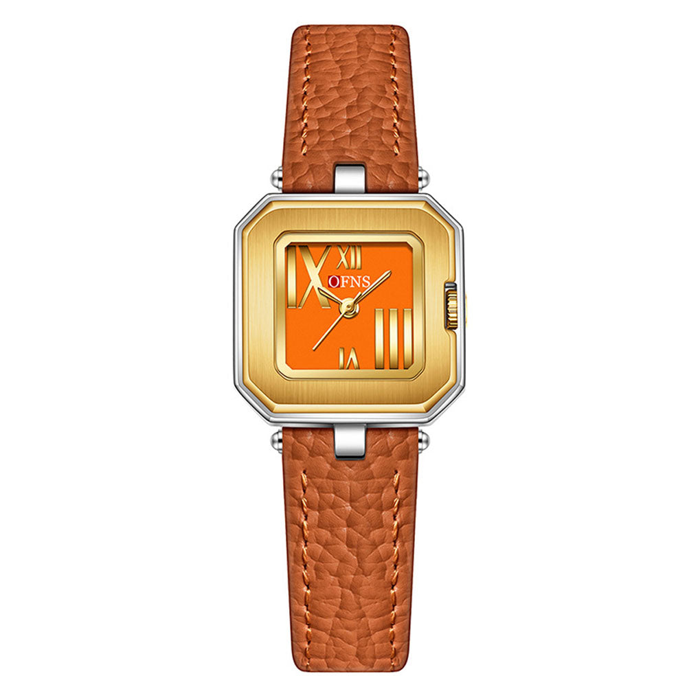 Women's Leather Strap Roman Vintage Waterproof Quartz Watch