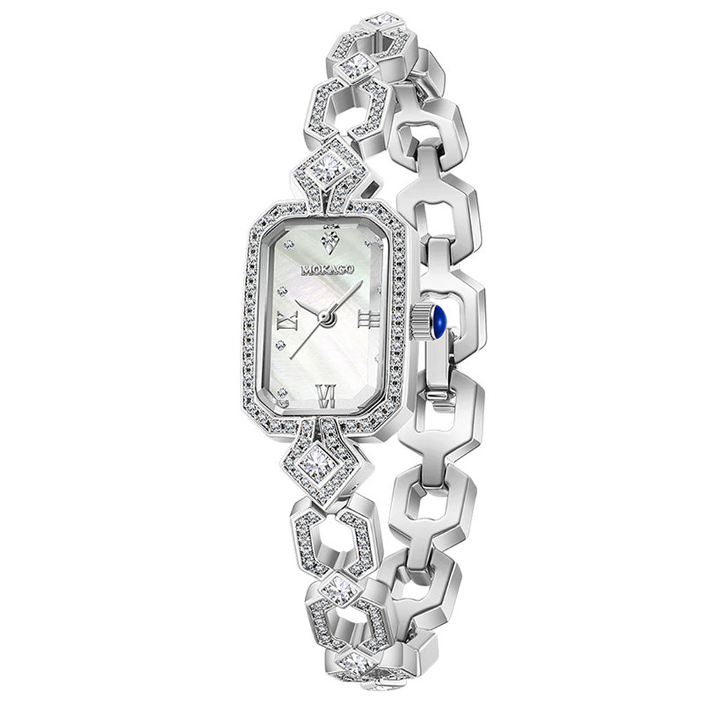 Women's Luxury Diamond Watch - Waterproof Quartz with Copper Band