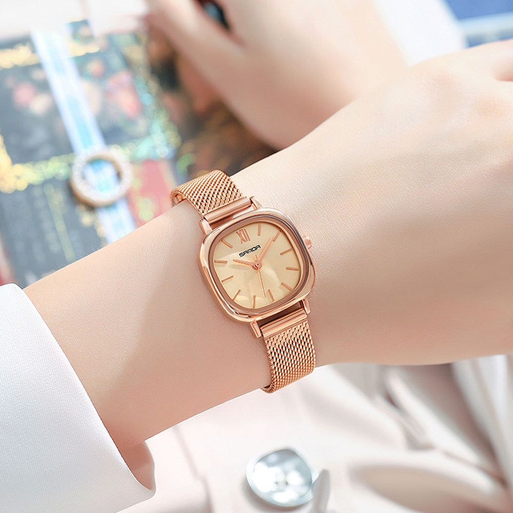 Luxury Square Quartz Women's Watch - Waterproof Vintage Design
