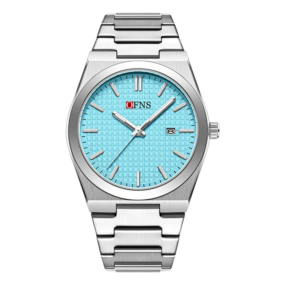 OFNS Business Quartz Steel Watch with Calendar & Night Glow
