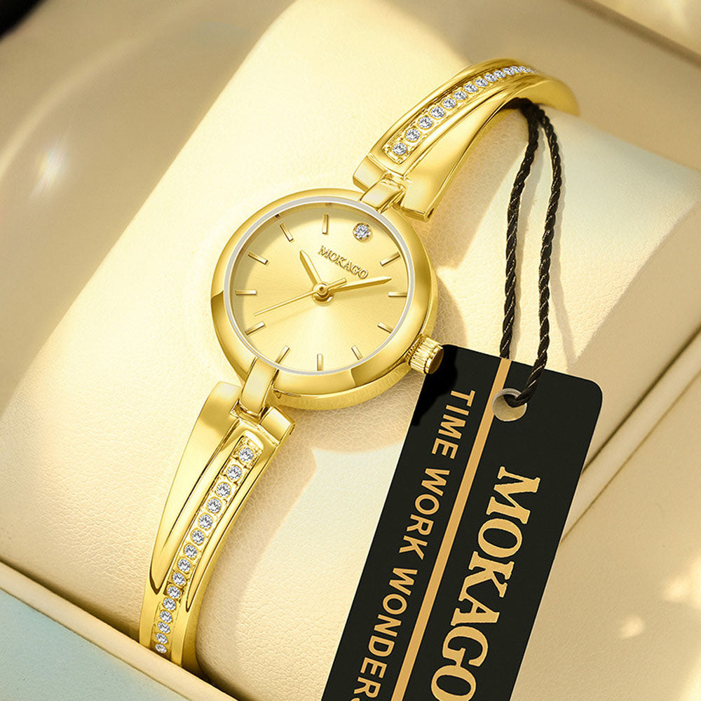 Elegant Alloy Chain Women's Watch - Waterproof Quartz Bracelet