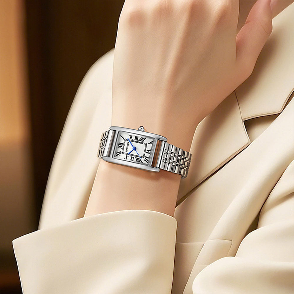 Couples Square Watch - Waterproof Quartz Roman Dial Unisex