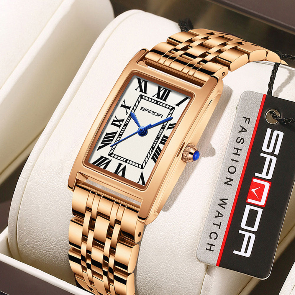 Couples Square Watch - Waterproof Quartz Roman Dial Unisex