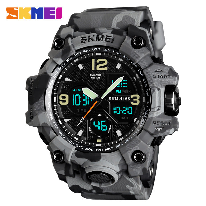 Moment Beauty Men's Dual Display Quartz Watch  Waterproof, Luminous Outdoor Sport Watch