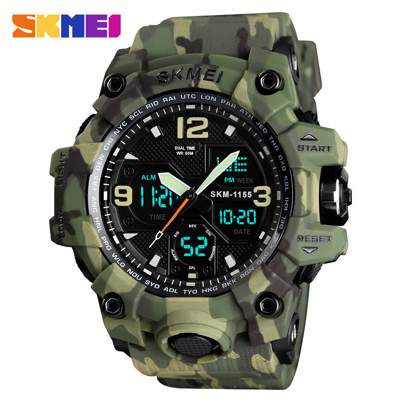 Moment Beauty Men's Dual Display Quartz Watch  Waterproof, Luminous Outdoor Sport Watch