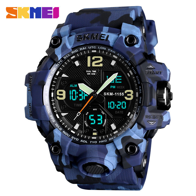 Moment Beauty Men's Dual Display Quartz Watch  Waterproof, Luminous Outdoor Sport Watch