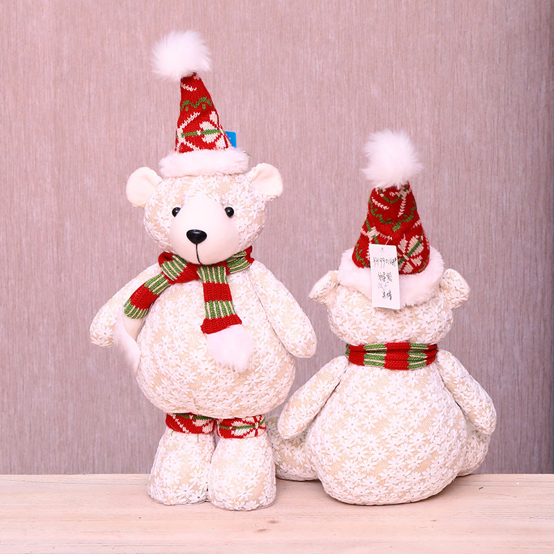 Christmas Fabric Bear Doll Ornament