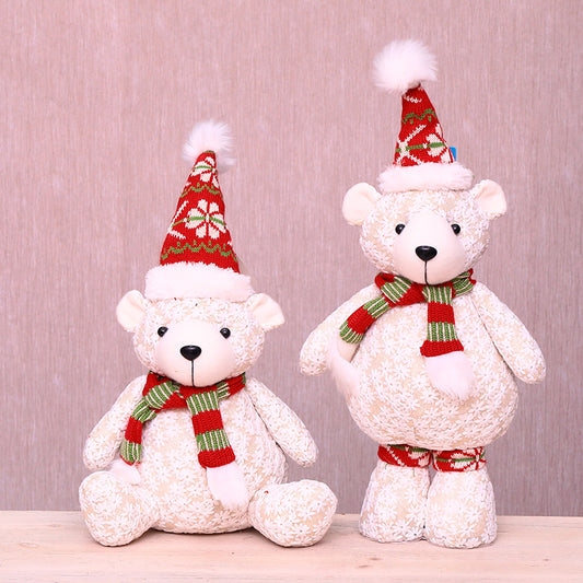 Christmas Fabric Bear Doll Ornament