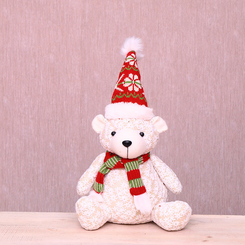 Christmas Fabric Bear Doll Ornament