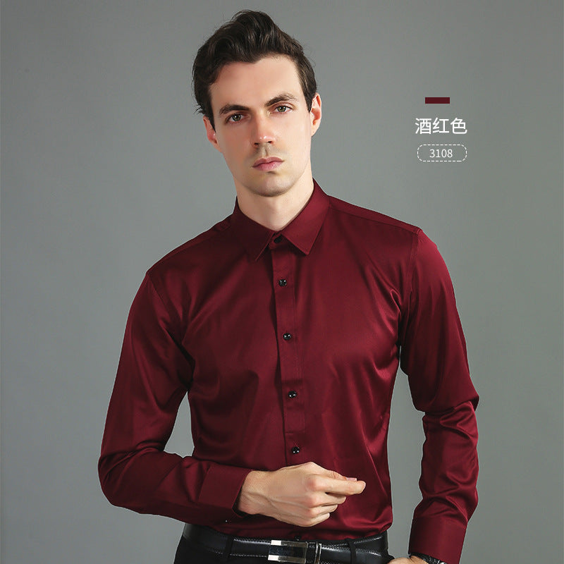 Men's Iron-Free Stretch Long Sleeve Business Shirt