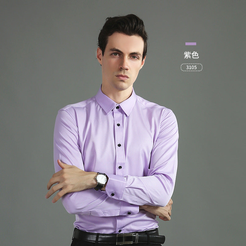 Men's Iron-Free Stretch Long Sleeve Business Shirt