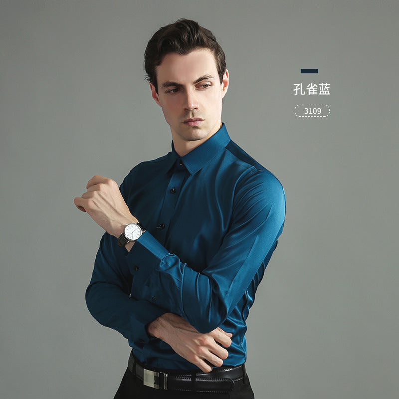Men's Iron-Free Stretch Long Sleeve Business Shirt
