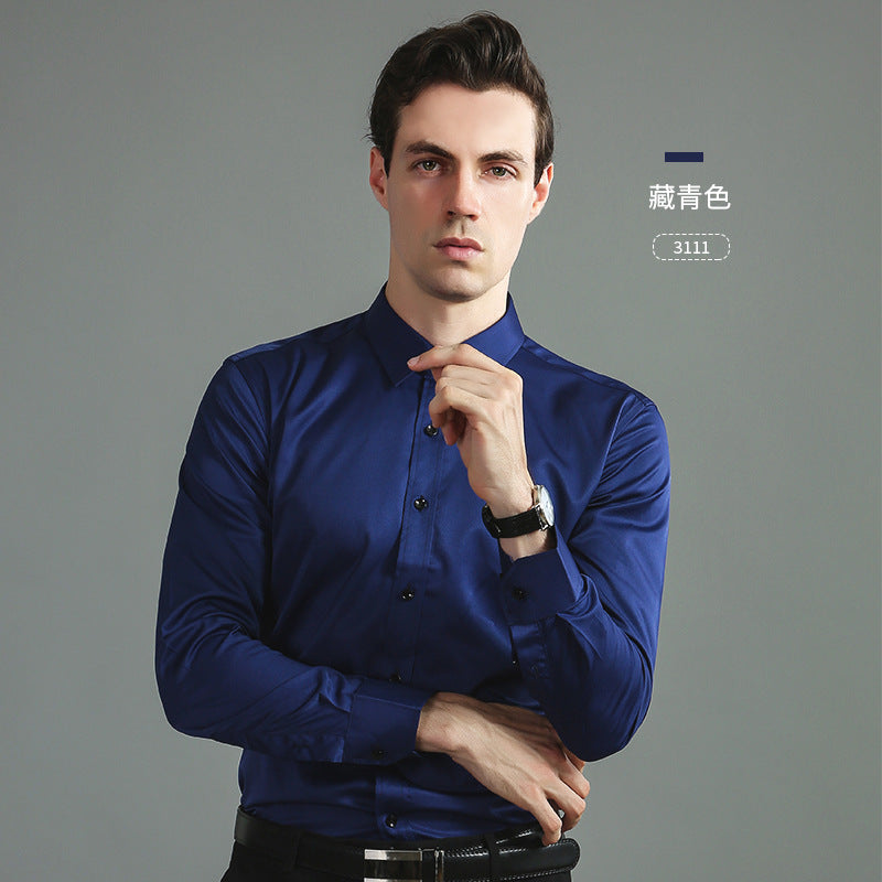 Men's Iron-Free Stretch Long Sleeve Business Shirt