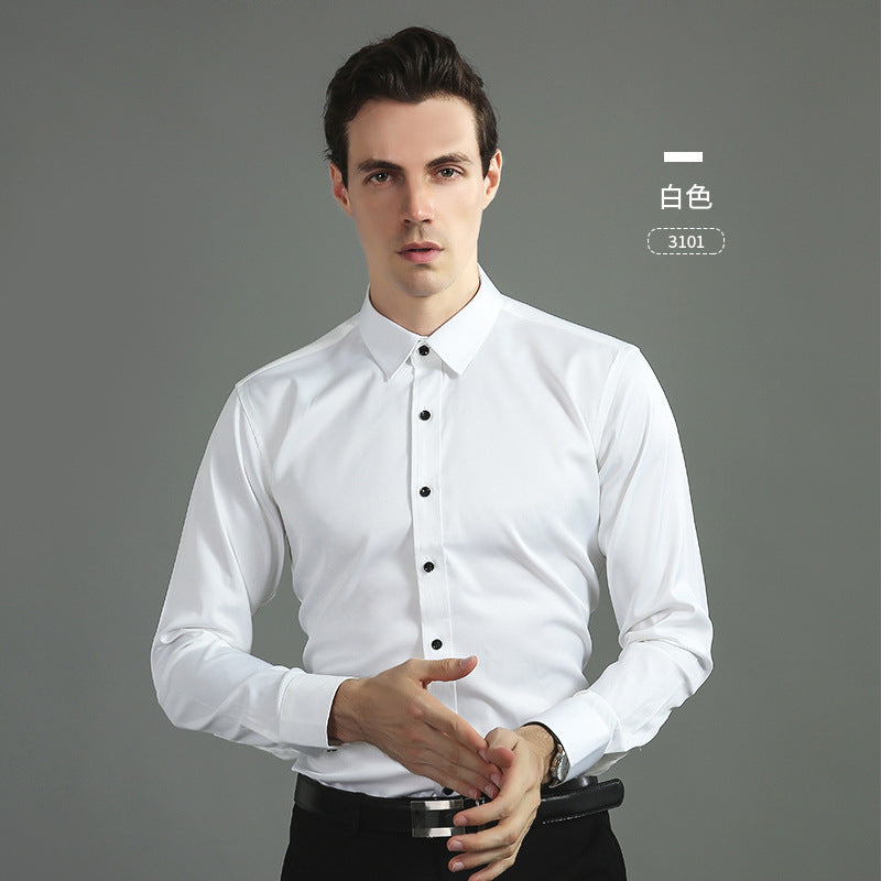 Men's Iron-Free Stretch Long Sleeve Business Shirt