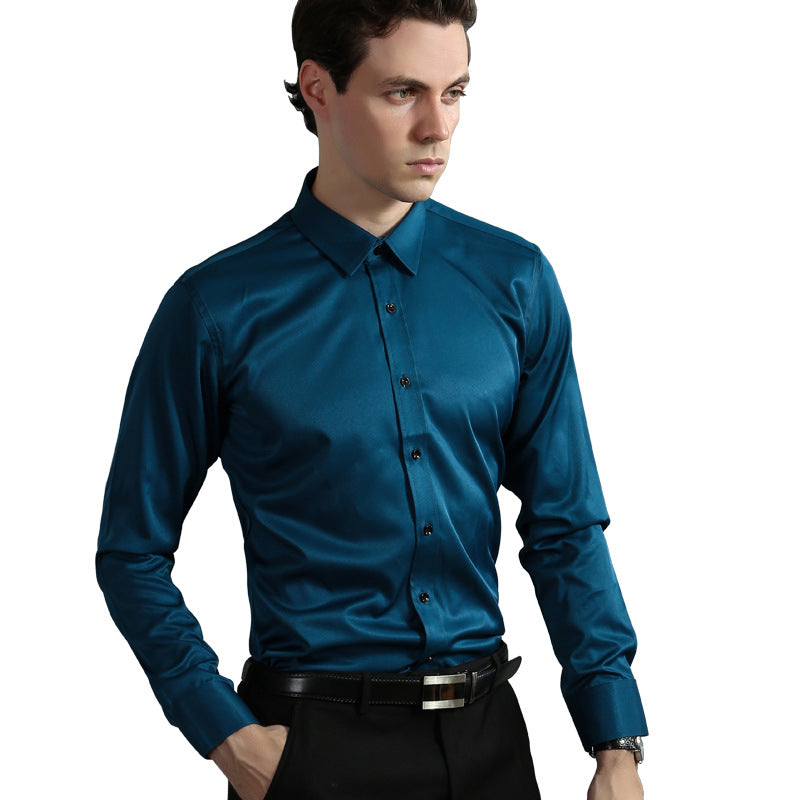 Men's Iron-Free Stretch Long Sleeve Business Shirt