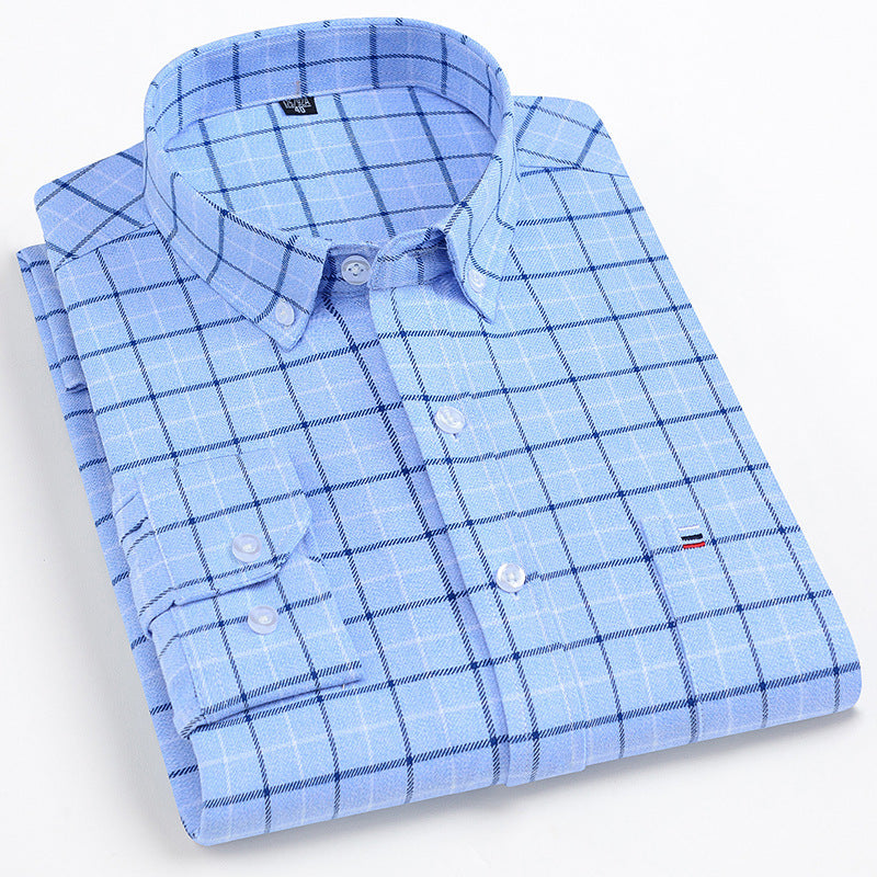 Mens Casual Cotton Plaid Shirt