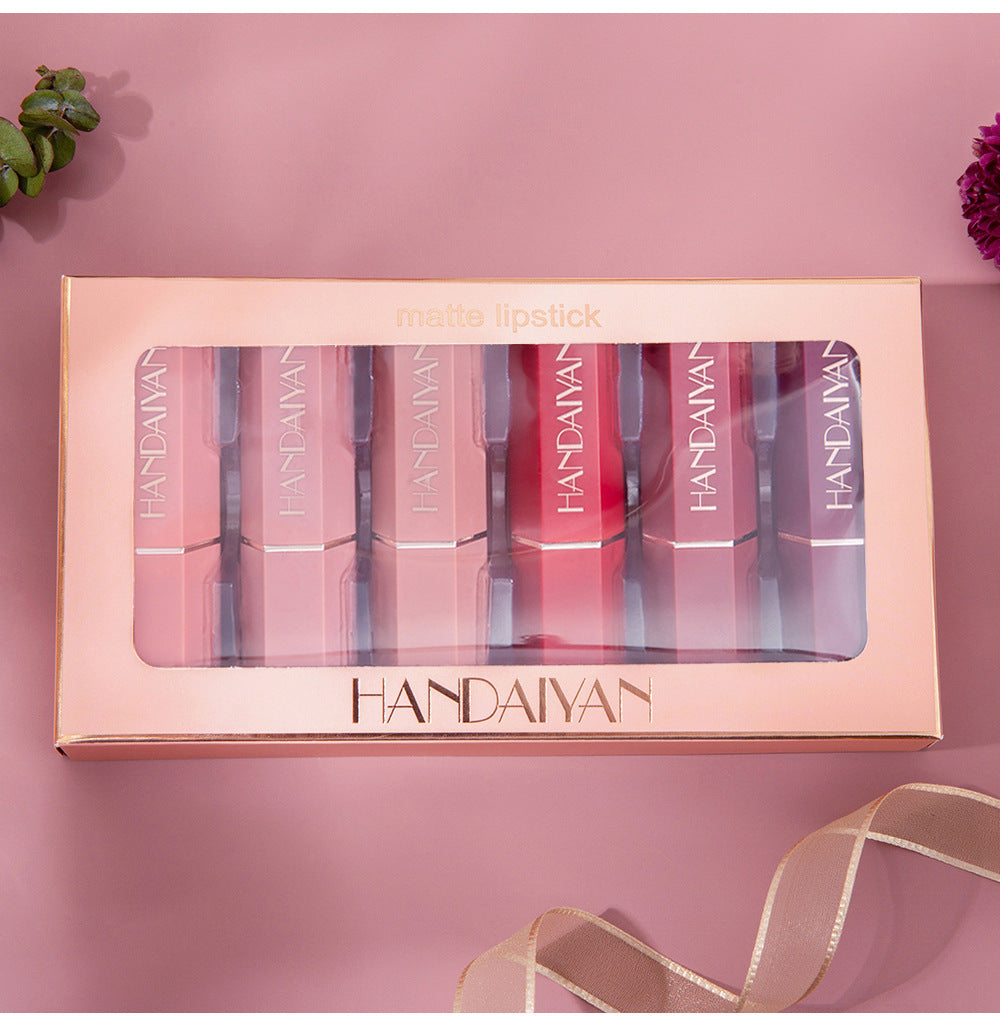 Makeup set Six lipsticks authentic gift box set matte waterproof non-stick cup lipstick