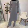 Elegant Pleated Muslim Women's Duo Set