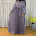 Elegant V-Neck Pleated Hem Maxi Dress