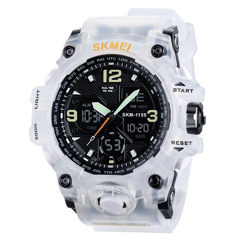 Moment Beauty Men's Dual Display Quartz Watch  Waterproof, Luminous Outdoor Sport Watch