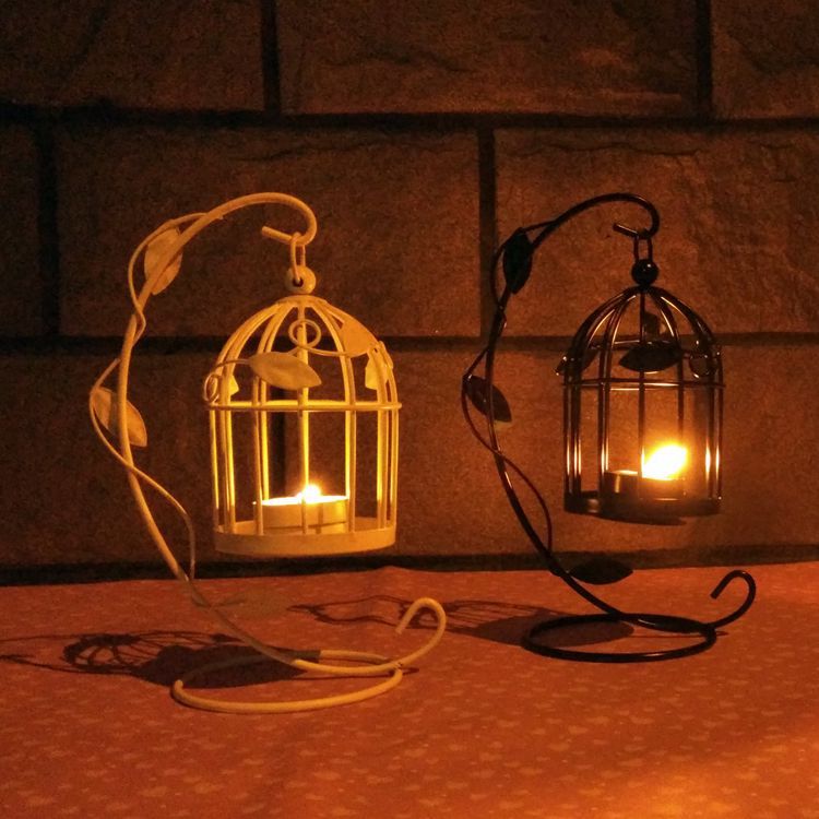 Wrought Iron Birdcage Candle Holder
