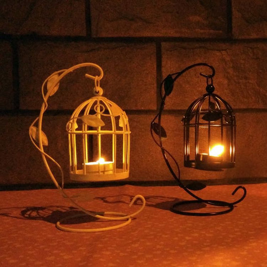 Wrought Iron Birdcage Candle Holder