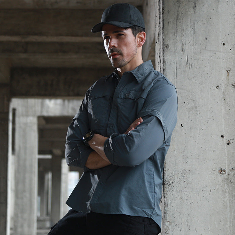 Men's Quick-Dry Detachable Sleeve Outdoor Shirt Jacket