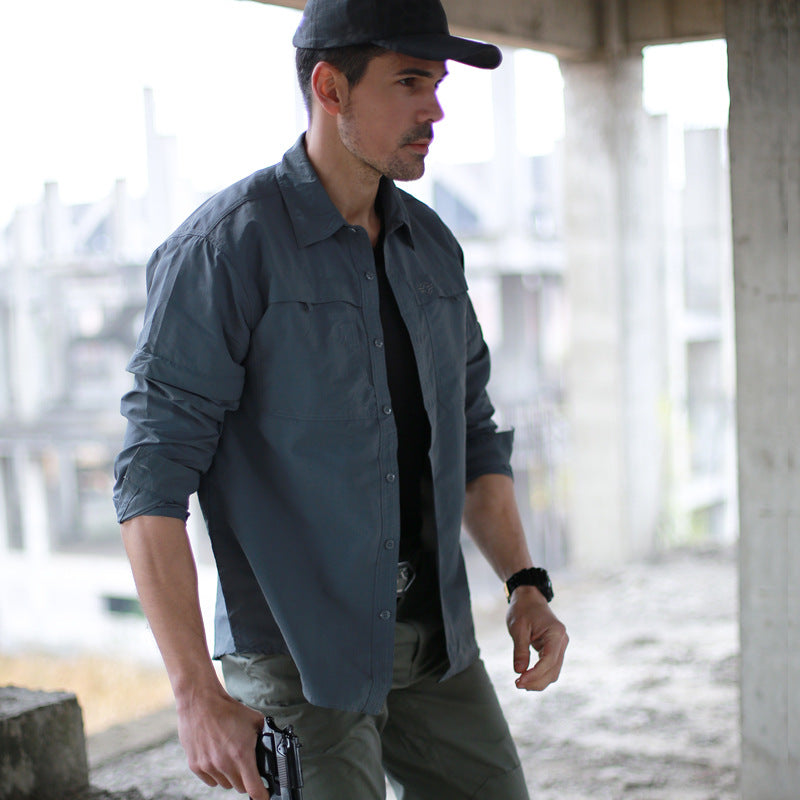 Men's Quick-Dry Detachable Sleeve Outdoor Shirt Jacket