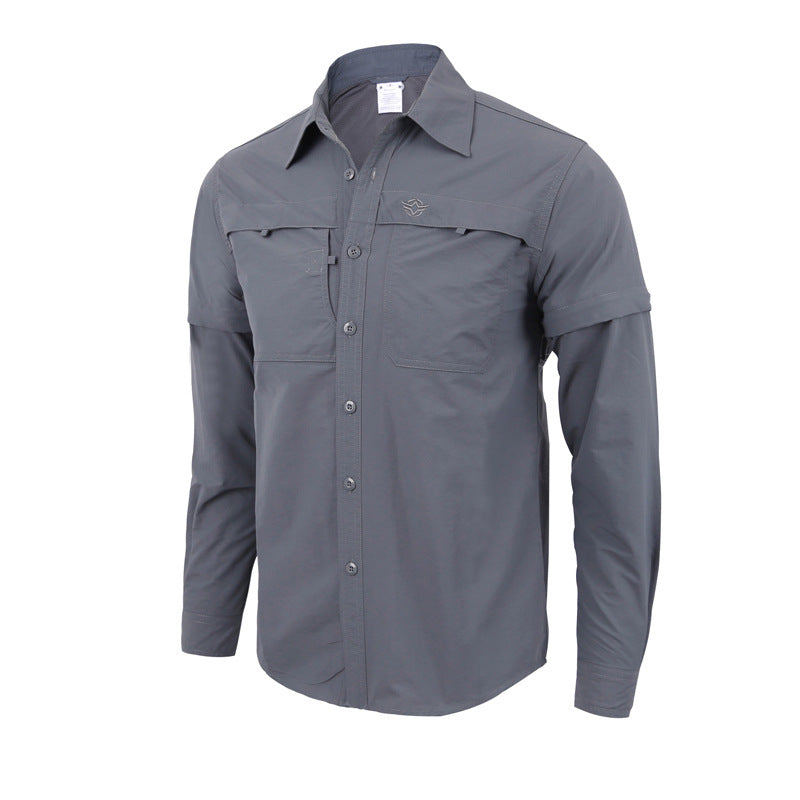 Men's Quick-Dry Detachable Sleeve Outdoor Shirt Jacket
