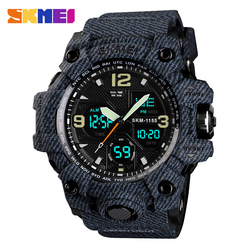 Moment Beauty Men's Dual Display Quartz Watch  Waterproof, Luminous Outdoor Sport Watch