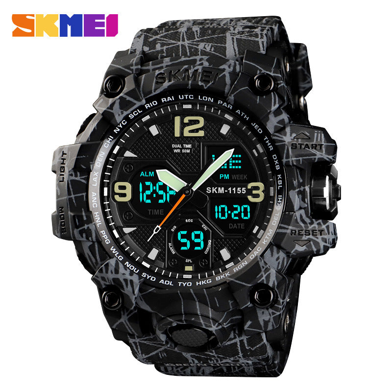Moment Beauty Men's Dual Display Quartz Watch  Waterproof, Luminous Outdoor Sport Watch