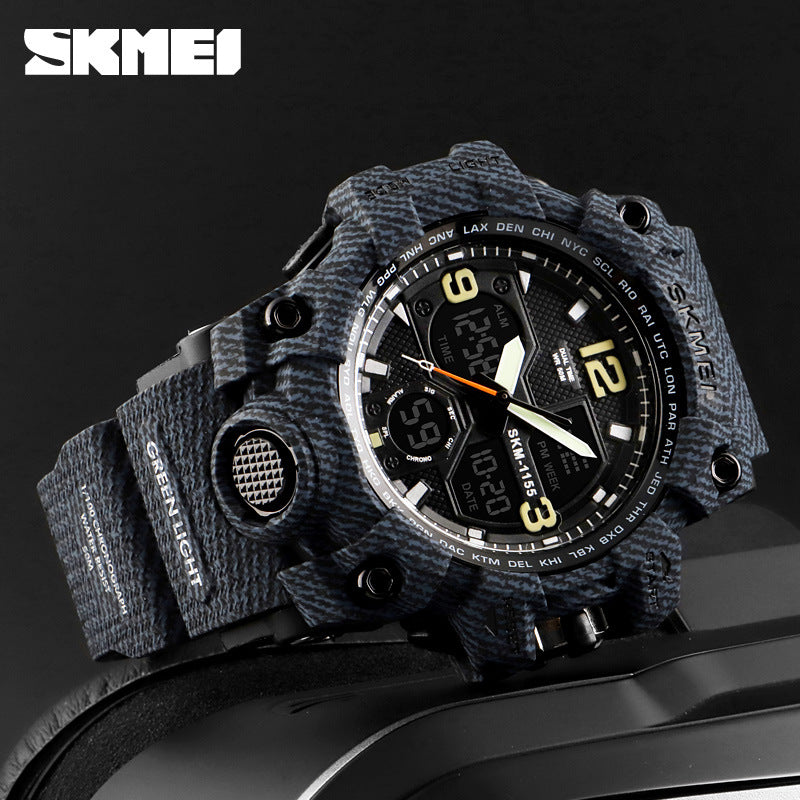 Moment Beauty Men's Dual Display Quartz Watch  Waterproof, Luminous Outdoor Sport Watch