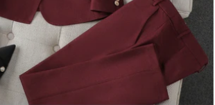 Women's Burgundy High-End Blazer Suit Set