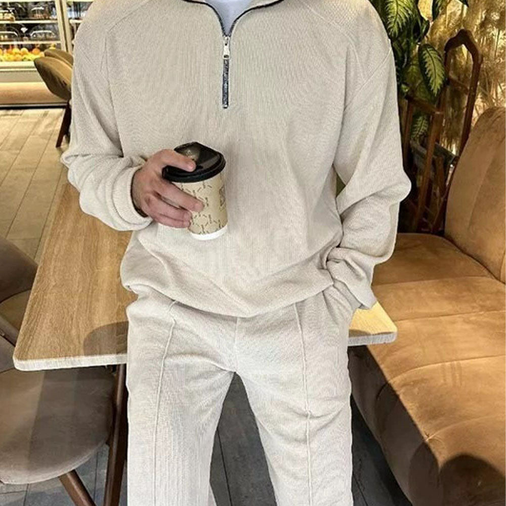 Metro Cord Corduroy Half Zipper Men's Sweatshirts