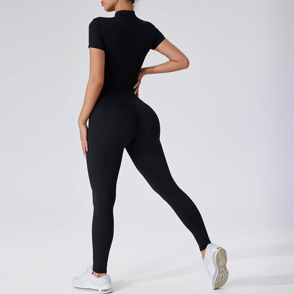 Short-Sleeve Yoga Romper