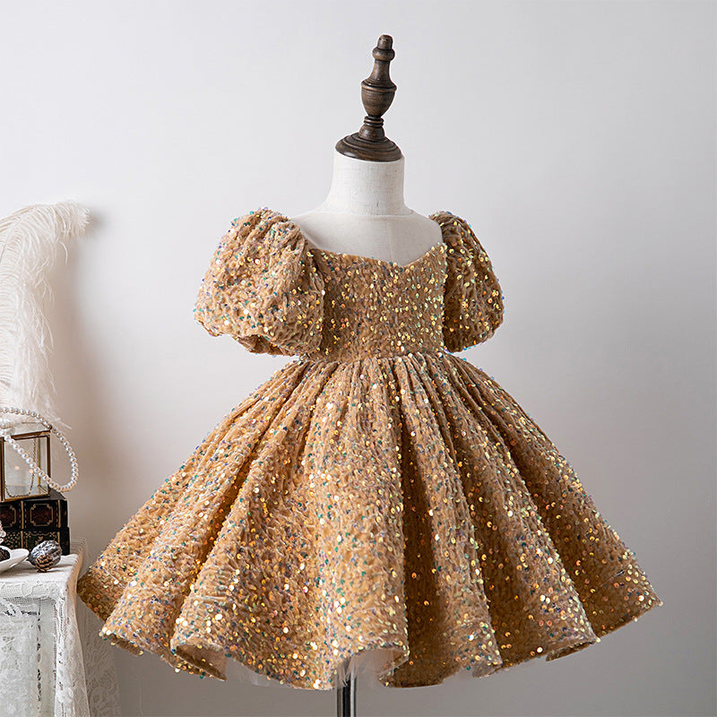 Sparkling Puff Sleeve Princess Dress