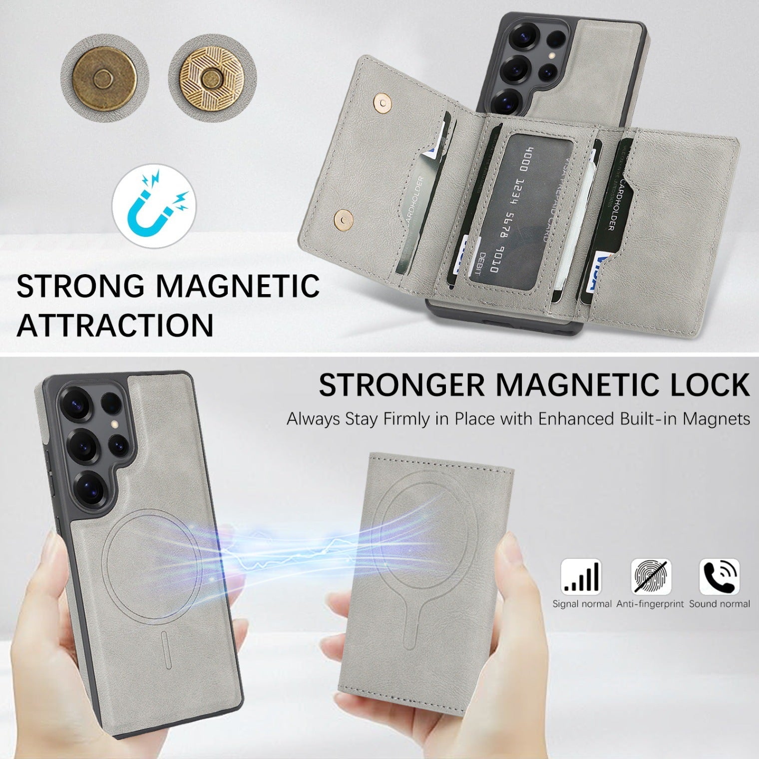 Stylish Magnetic Card Samsung Case