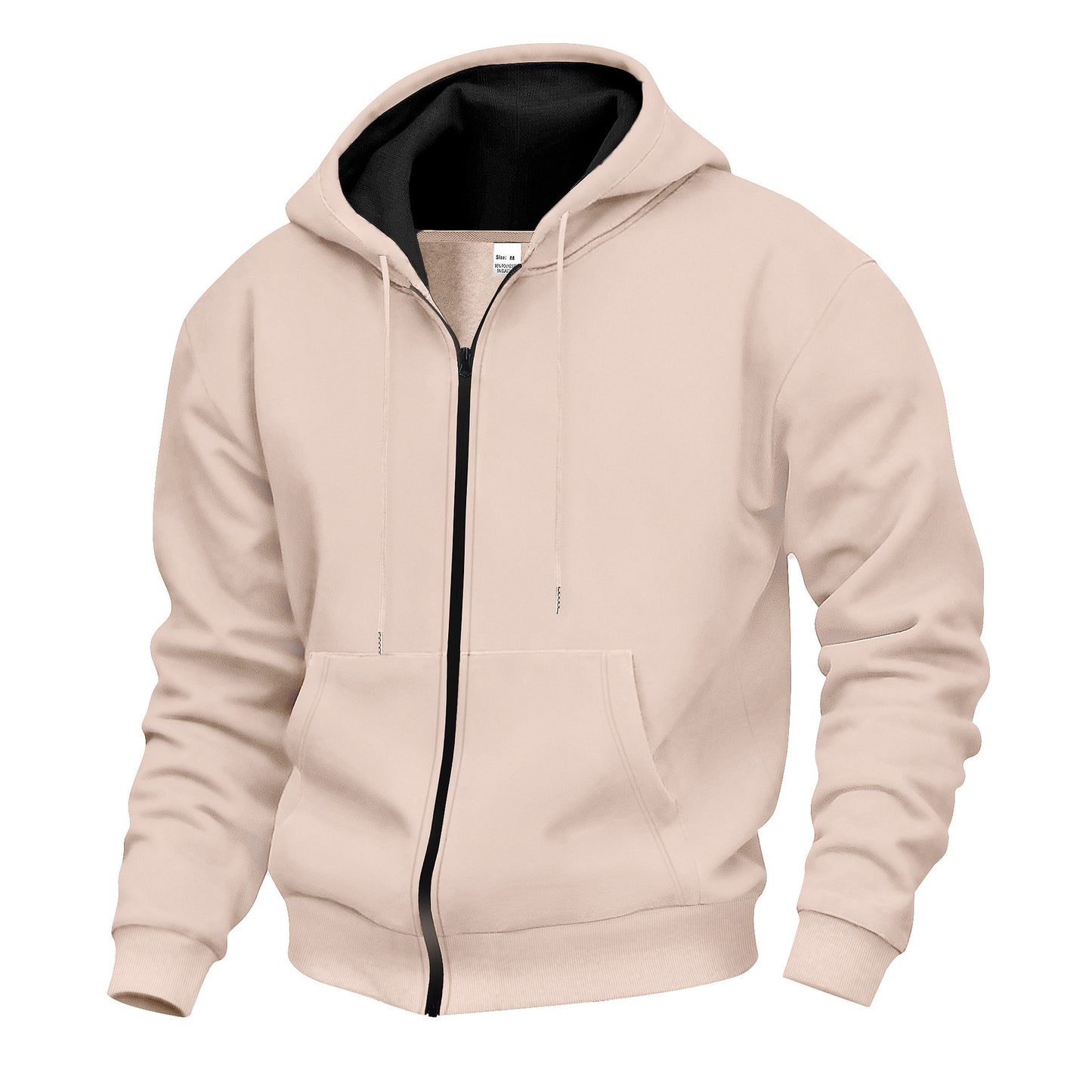 Mens Autumn/Winter Fleece Hooded Zip-Up Sweatshirt