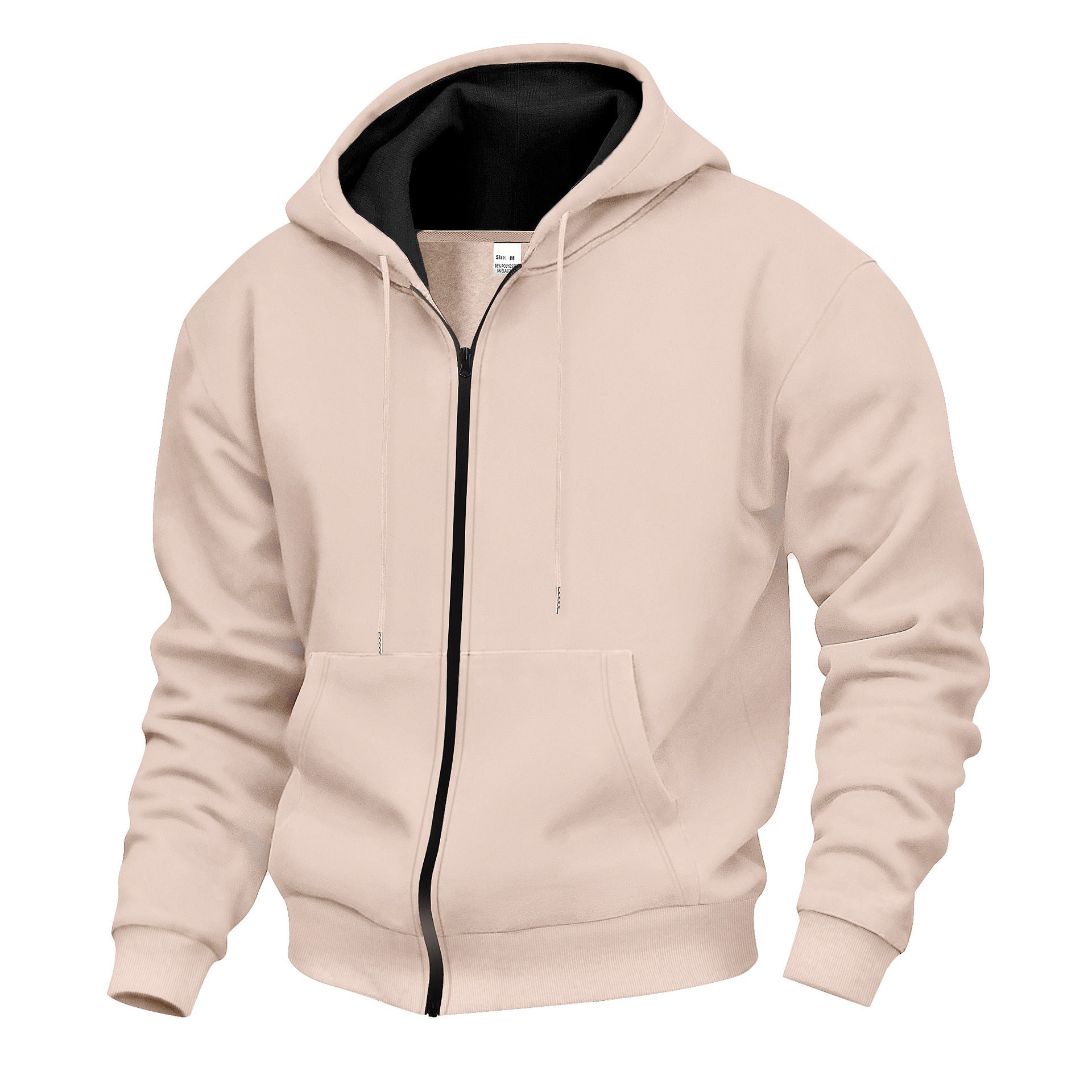 Mens Autumn/Winter Fleece Hooded Zip-Up Sweatshirt
