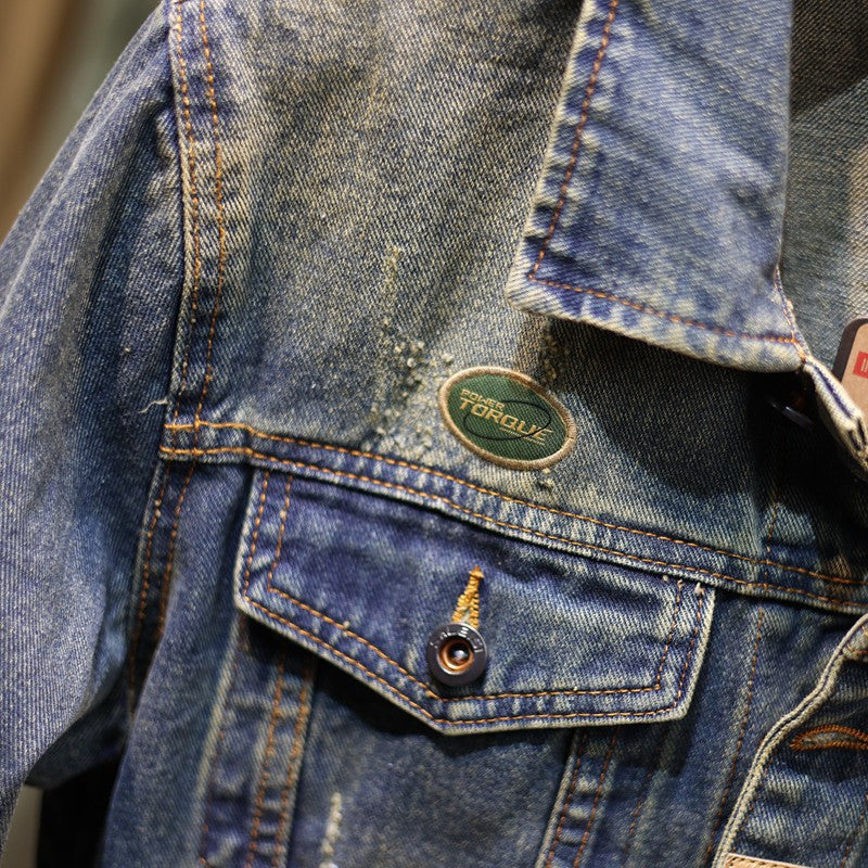 Men’s Vintage Loose Denim Jacket – High-End American Style Coat