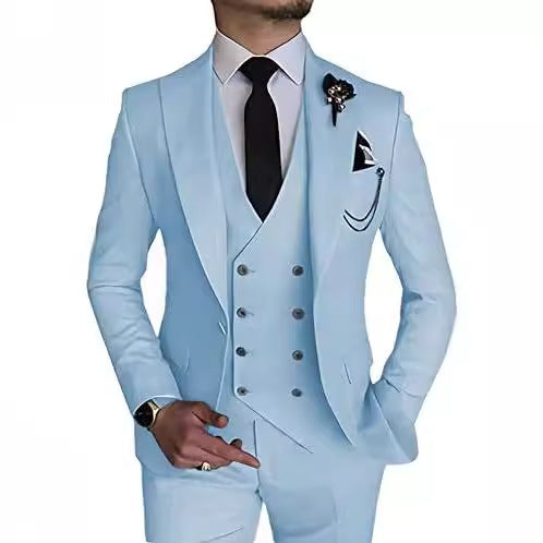 Men's Slim Fit 3-Piece Suit - Formal Wedding, Prom, Banquet Party Suit