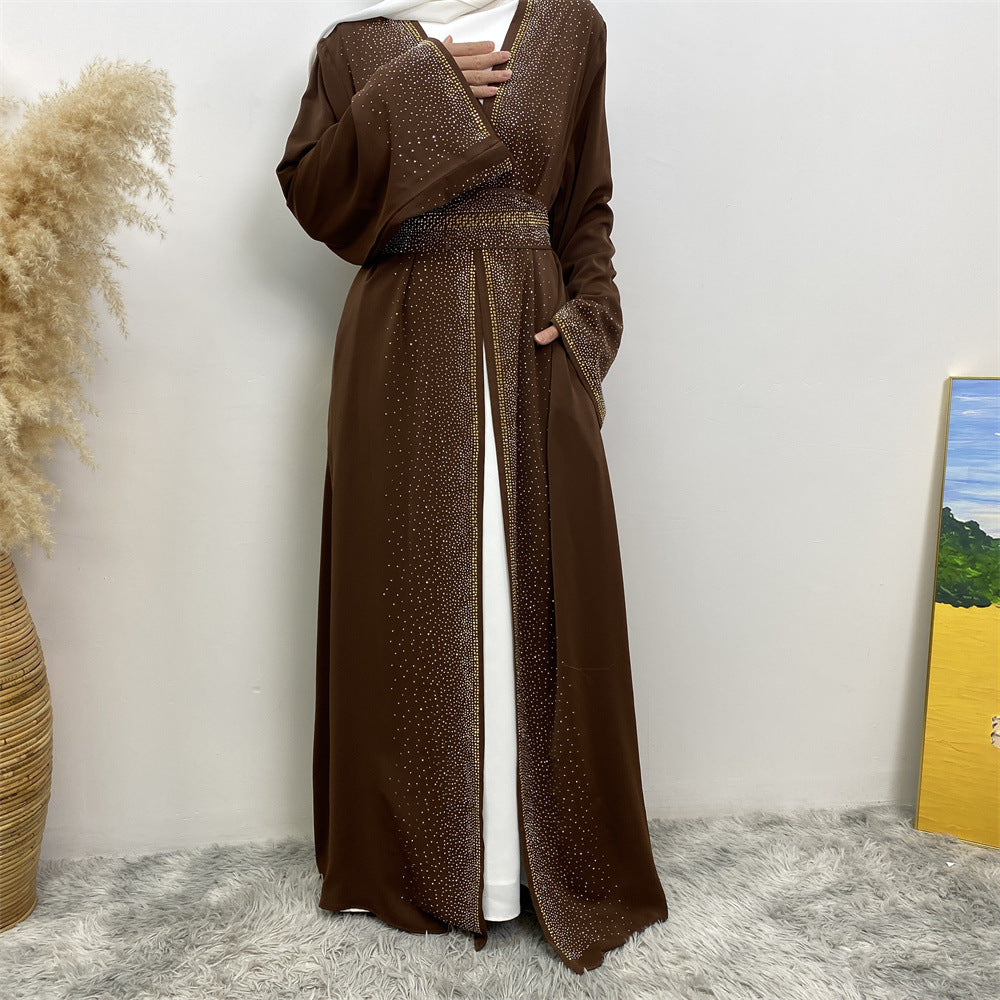 Diamond Tie Cardigan Dress with Pockets  Elegant & Stylish