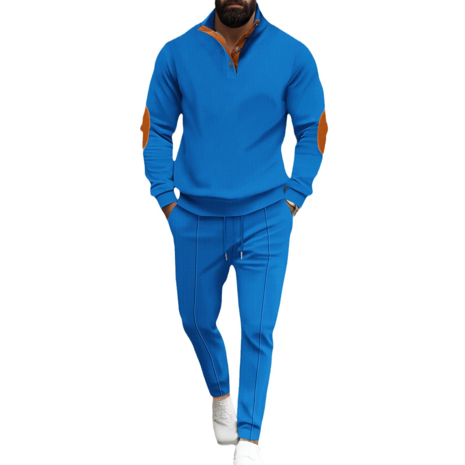 Men's Half-Zip Waffle Sweatshirt Set
