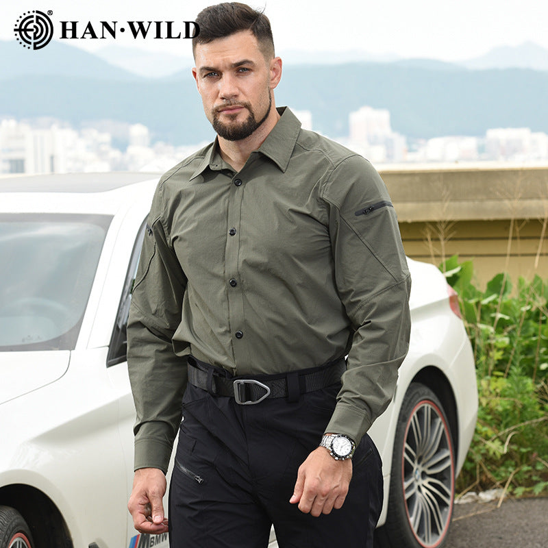 Hanye Men's Tactical Quick-Dry Shirt | Breathable Urban & Outdoor Slim Top